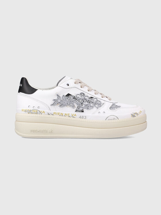MICOL floral elements leather sneakers - 1