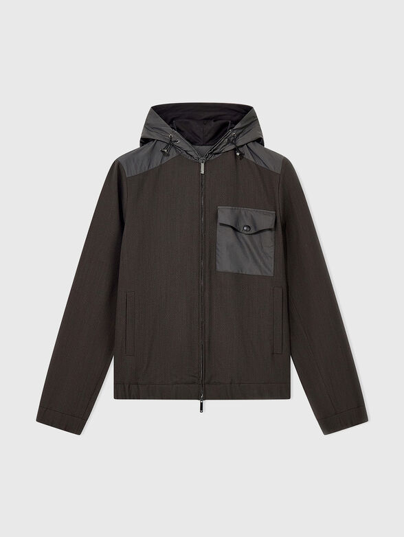 Transitional jacket with hood and pockets - 1