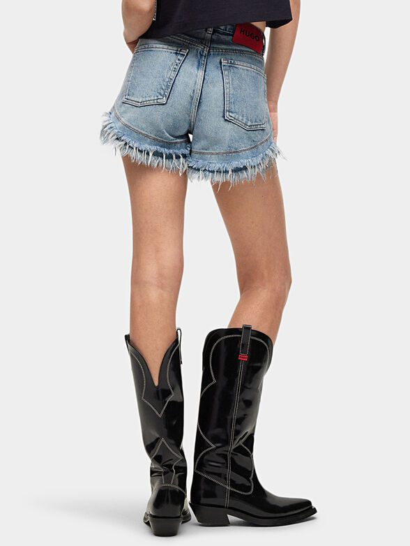 High-waisted denim shorts - 2