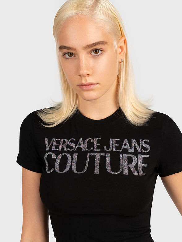 Black T-shirt with shiny logo - 4