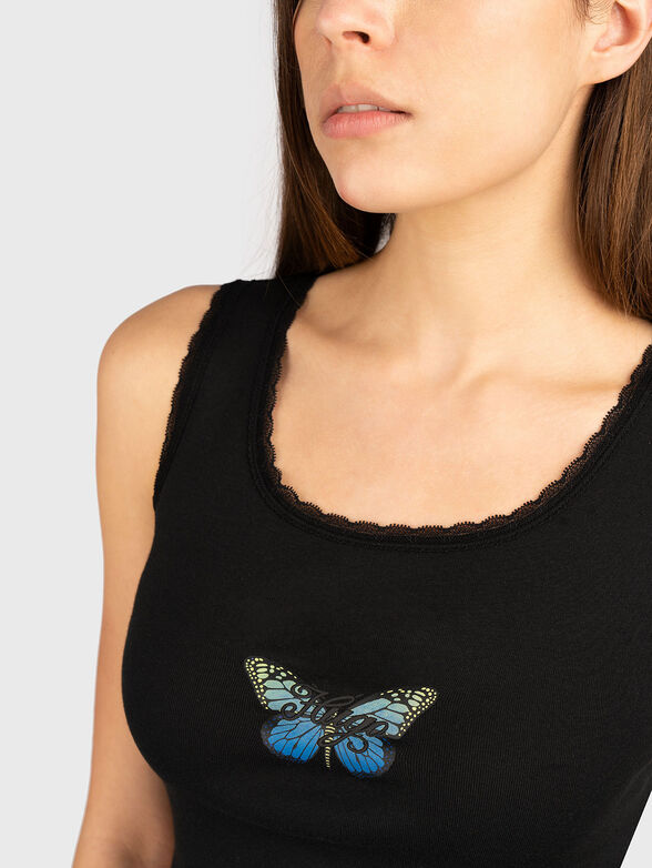 DELARINA crop top with logo - 4