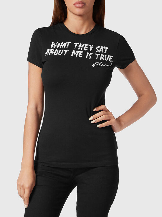 Black T-shirt with accent writing - 1