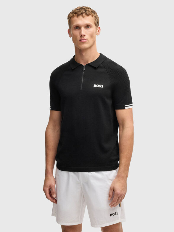 Short sleeved polo shirt with zip - 1