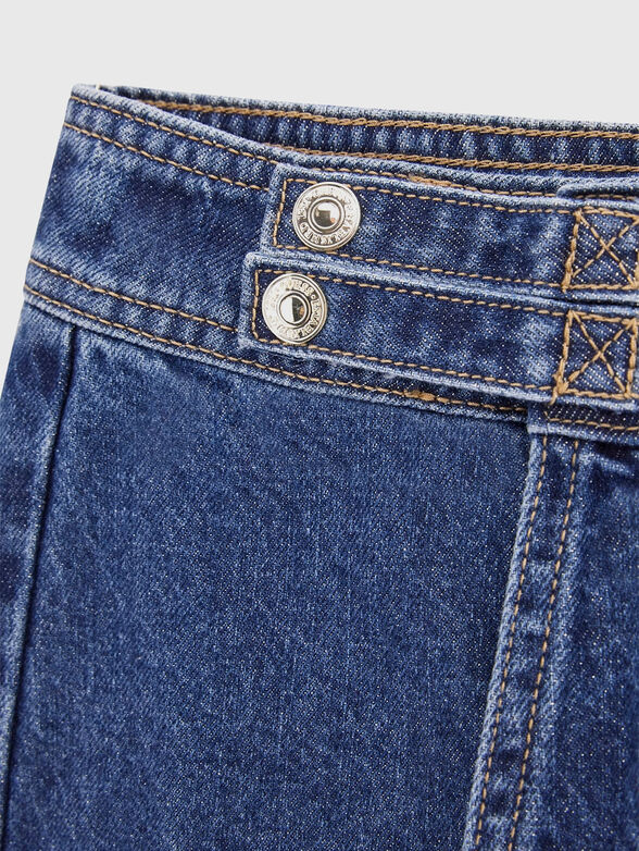 Pleated denim lurex mini skort - 5