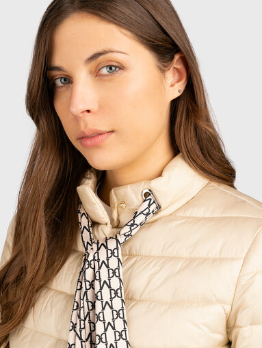Quilted jacket AVERY in beige with scarf - 4