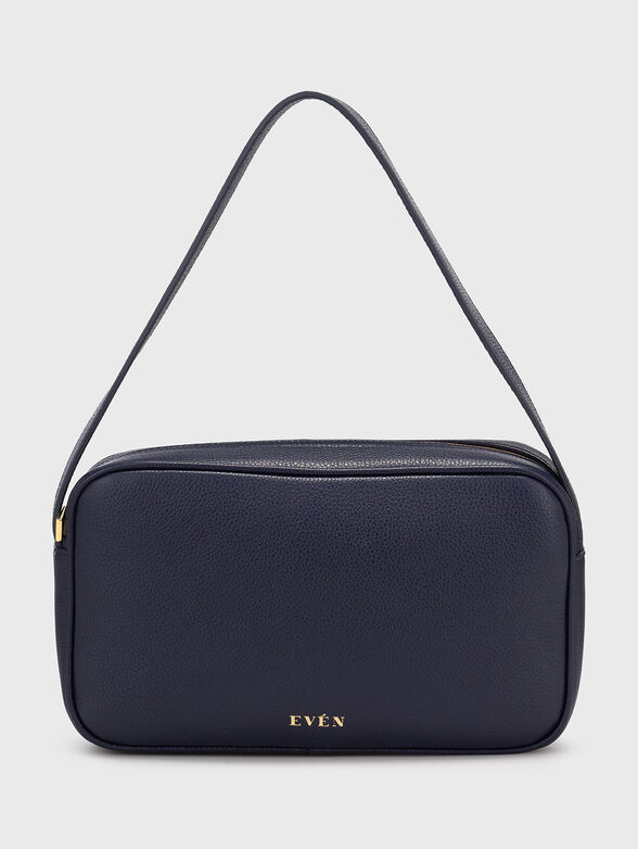 Small leather bag with logo in beige - 1