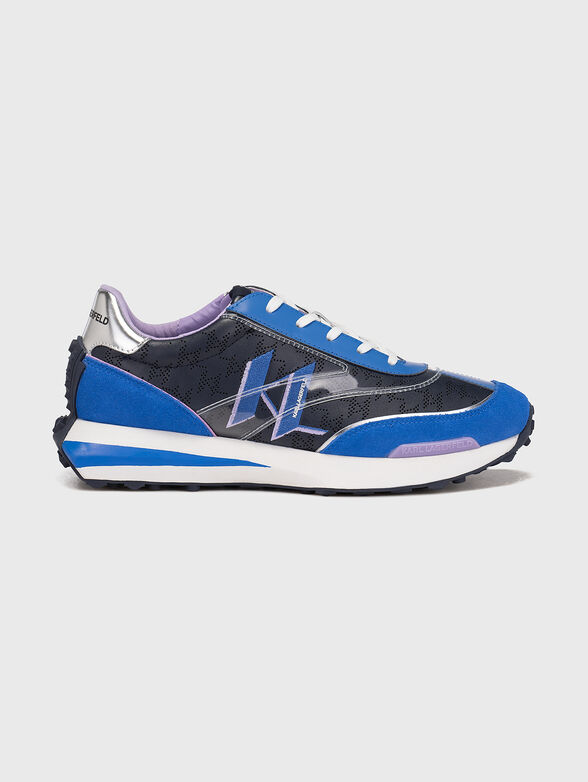 ZONE blue sports shoes with logo accents - 1