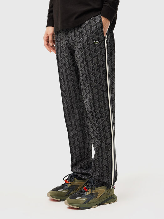 Brown sports trouser with monogram print