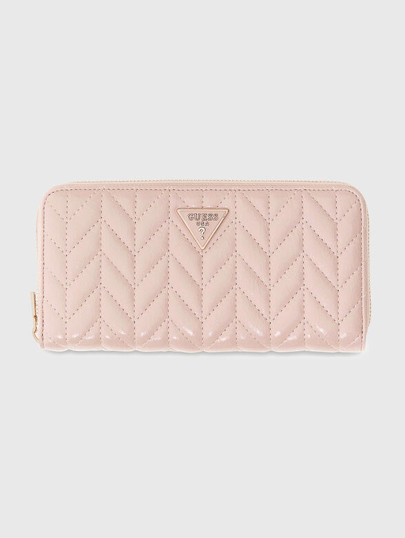 Pink wallet with a quilted effect - 1