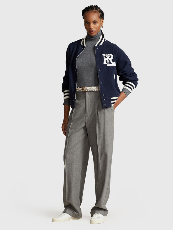 Sweater with polo collar in grey color - 2