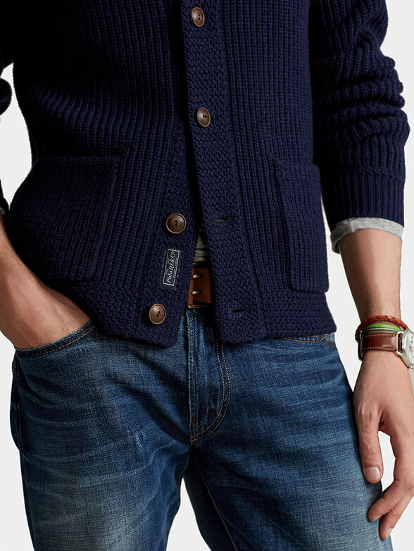 Wool and cashmere cardigan - 3