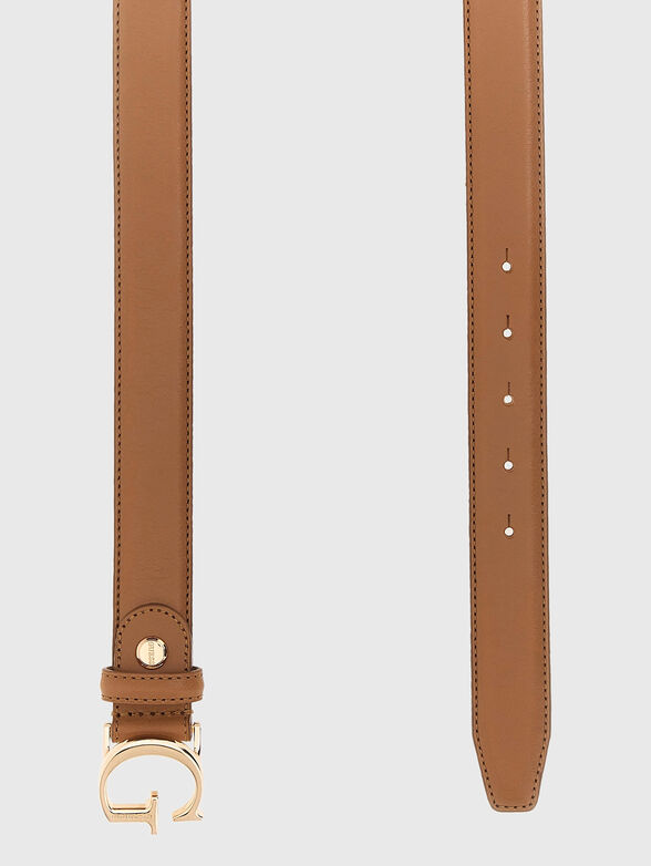 Leather belt with logo buckle - 2