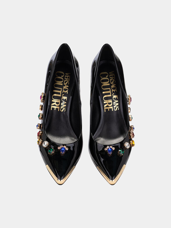 Black shoes with gemstones - 5