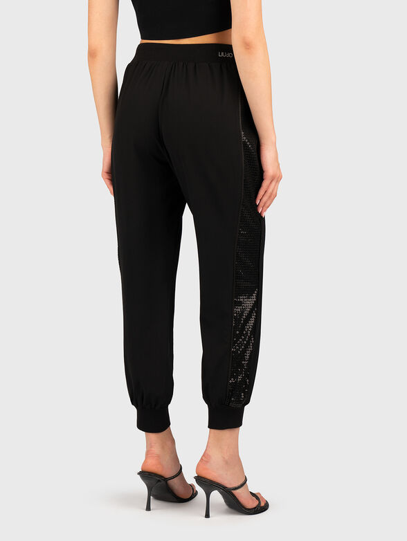Sports trousers with sequins and logo - 2