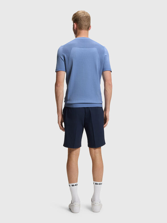 Blue cotton blend T-shirt - 3