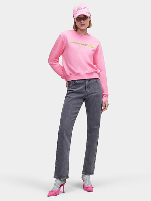 Pink sweatshirt with embroidered logo
