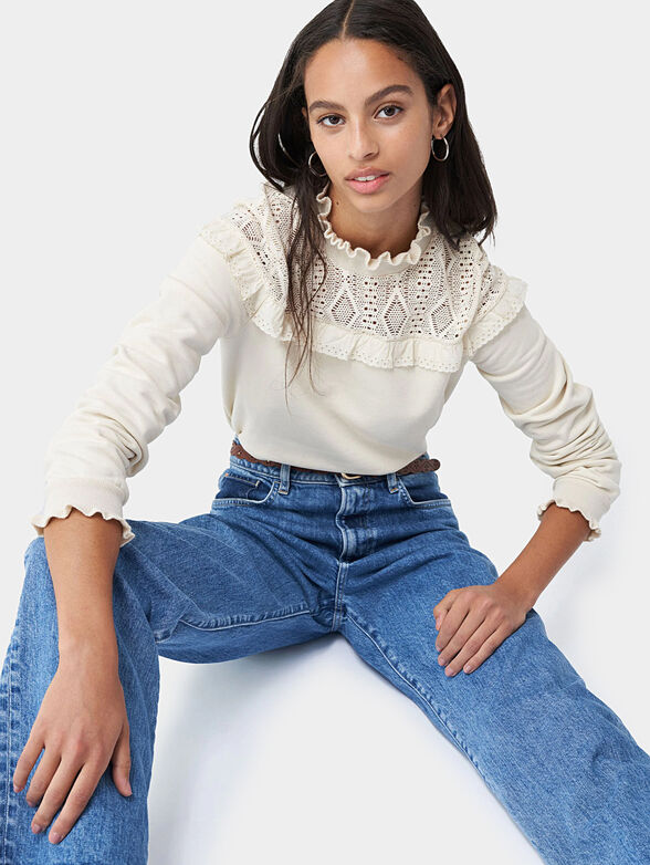 Sweatshirt with lace detail - 6