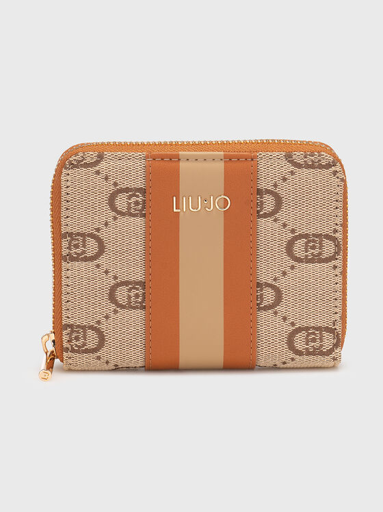Wallet with monogram print in black - 1