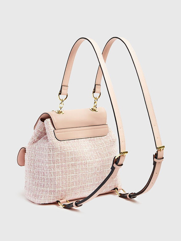 Pink backpack with accent chain - 2