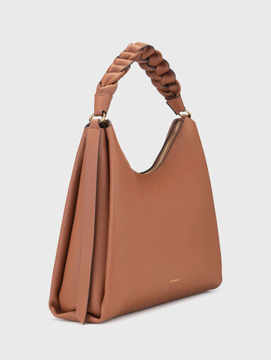 Big leathe leather bag with accent handle - 3