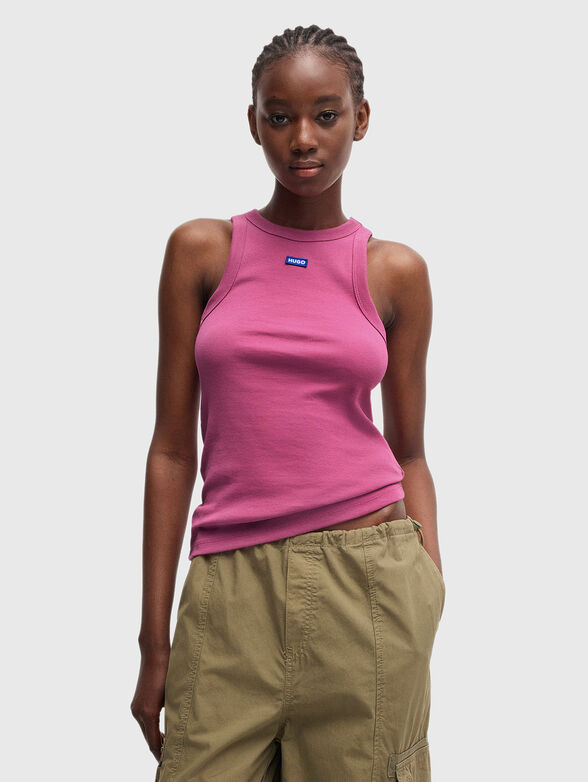 Black elastic rips tank top - 1