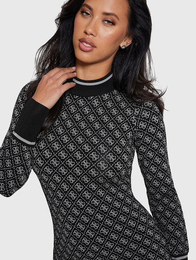 Knit dress with monogram logo detail - 3