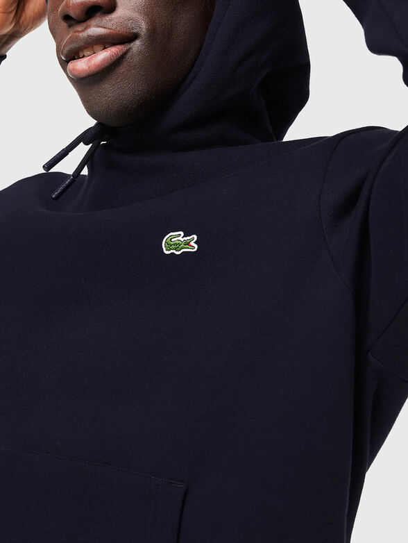 Hooded sweatshirt with logo accent - 4