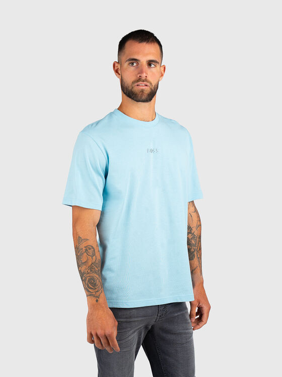 T-shirt with oval neckline in black  - 1