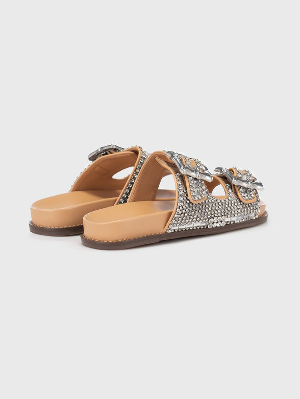 Slippers with appliquéd rhinestones - 2