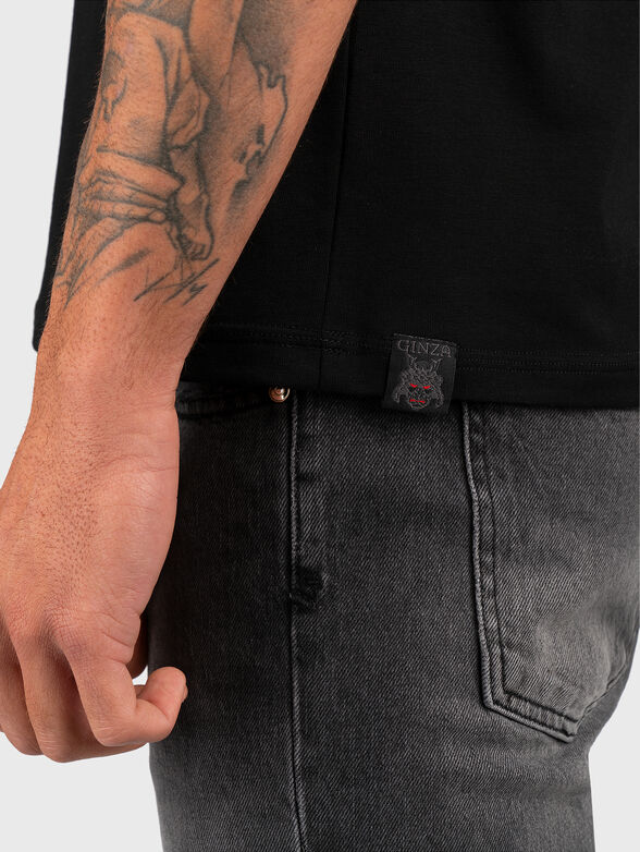 Black T-shirt with print  - 3