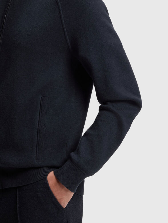 Wool and cotton cardigan with zip - 4