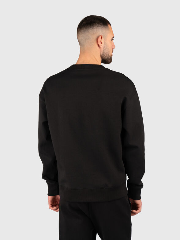 Black cotton sweatshirt with oval neckline - 3