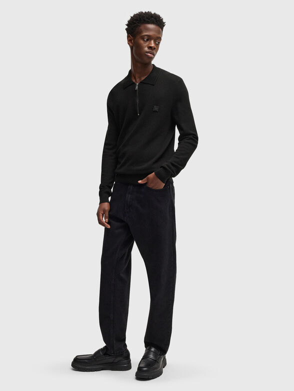 Sweater with collar and logo detail - 2