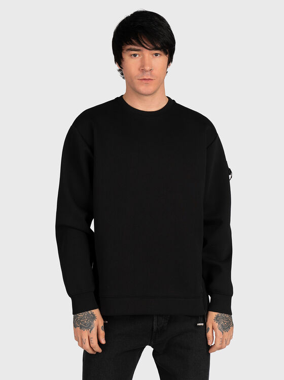 Black sweatshirt with metal accents - 1