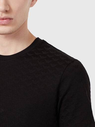 Black T-shirt with monogram print - 5