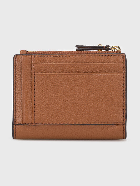 Black leather purse with logo - 2