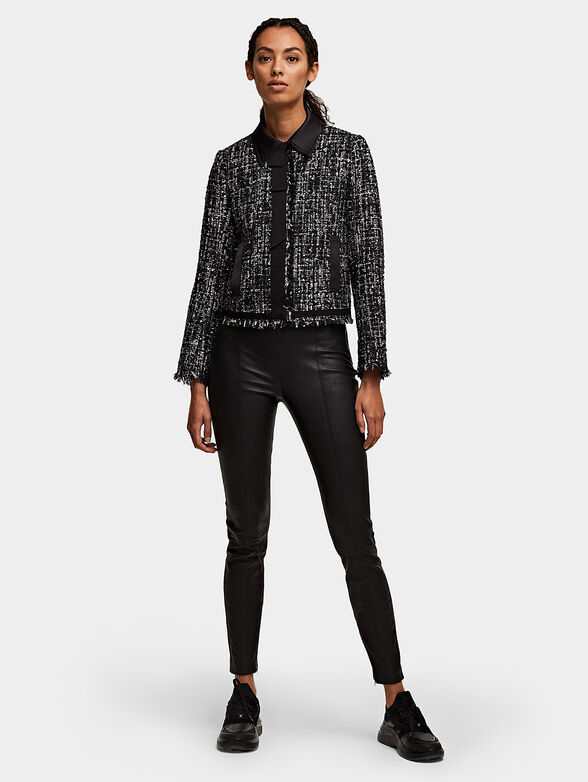 Boucle jacket with satin details - 4