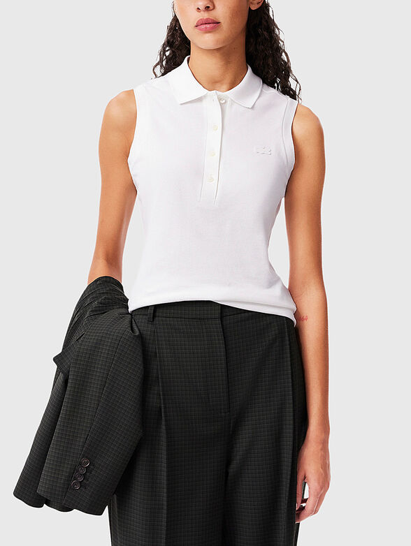 Polo collar top with logo - 1
