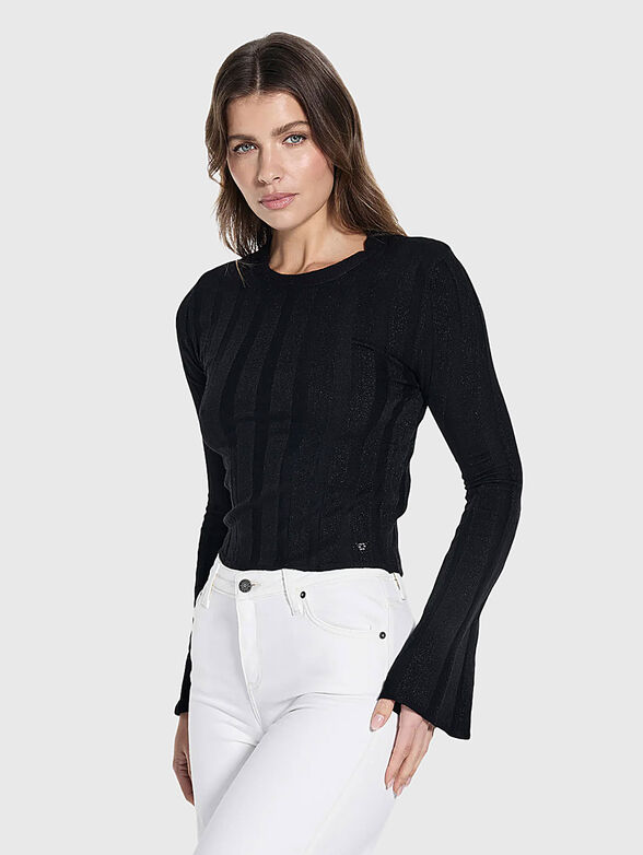 GEMMA wool blend sweater with accent sleeves - 4