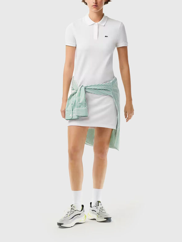 Dark blue piqué knit polo dress - 4