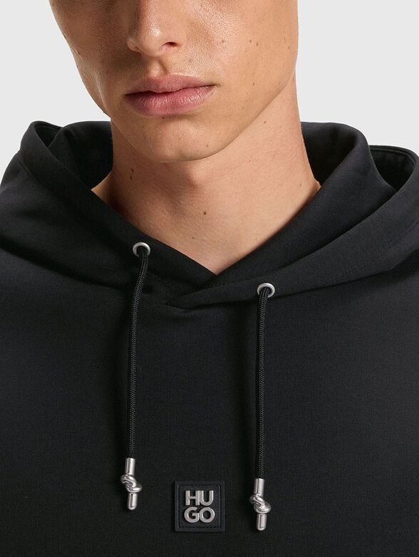 Cotton sweatshirt with hood and accent zips - 4