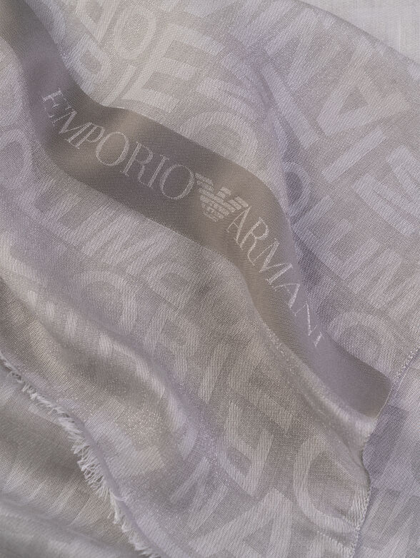 Long scarf with accent print - 3