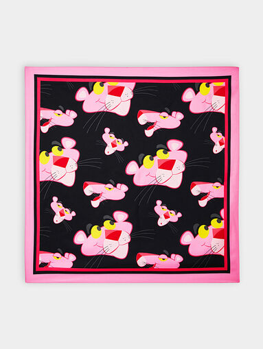 Square Pink Panther print foulard - 3