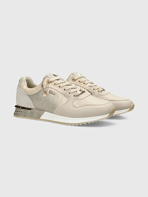 FLEUR beige sports shoes with gold-colored details - 2