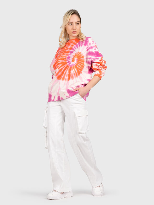 Cotton sweatshirt with abstract print - 2