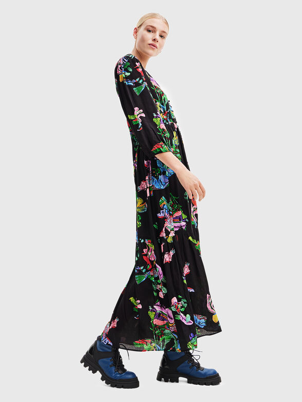 Long dress with floral print - 3