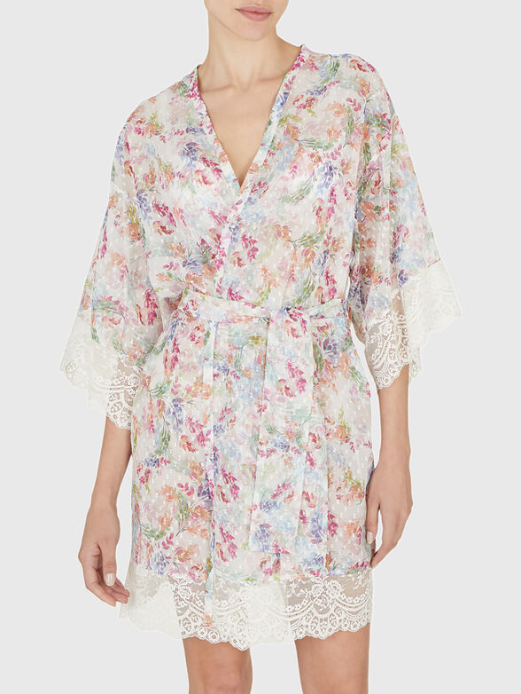 Robe with floral print - 1
