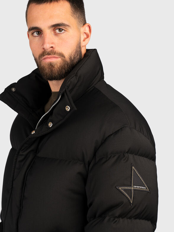 Down jacket with logo patch - 4