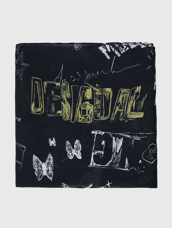 Square scarf with graffiti print - 4