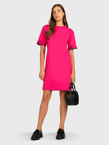 Black dress with accent sleeves - 5